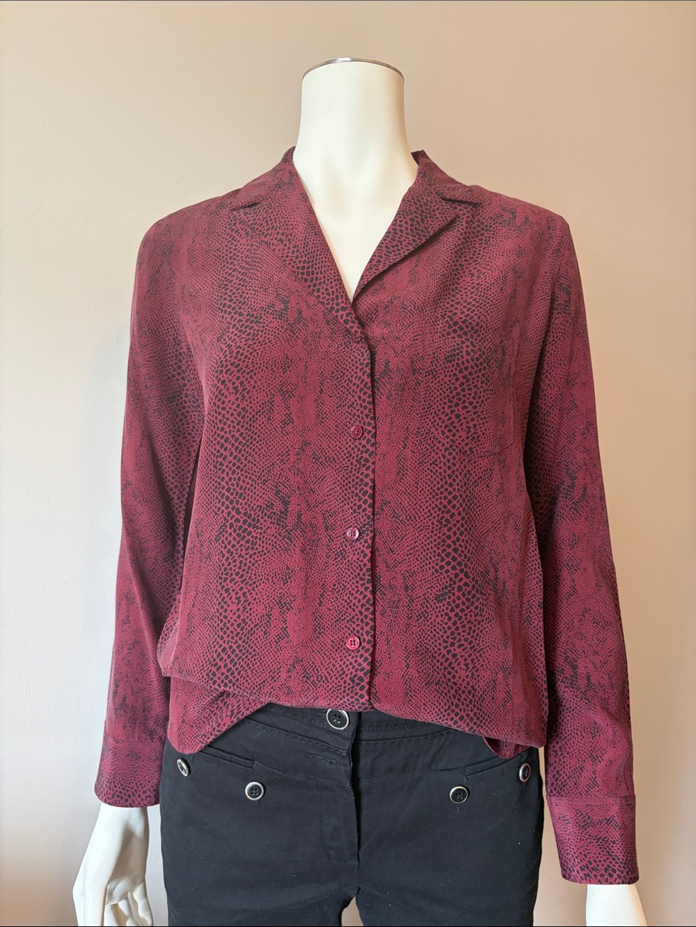 Rails Katie Silk Red Python Blouse